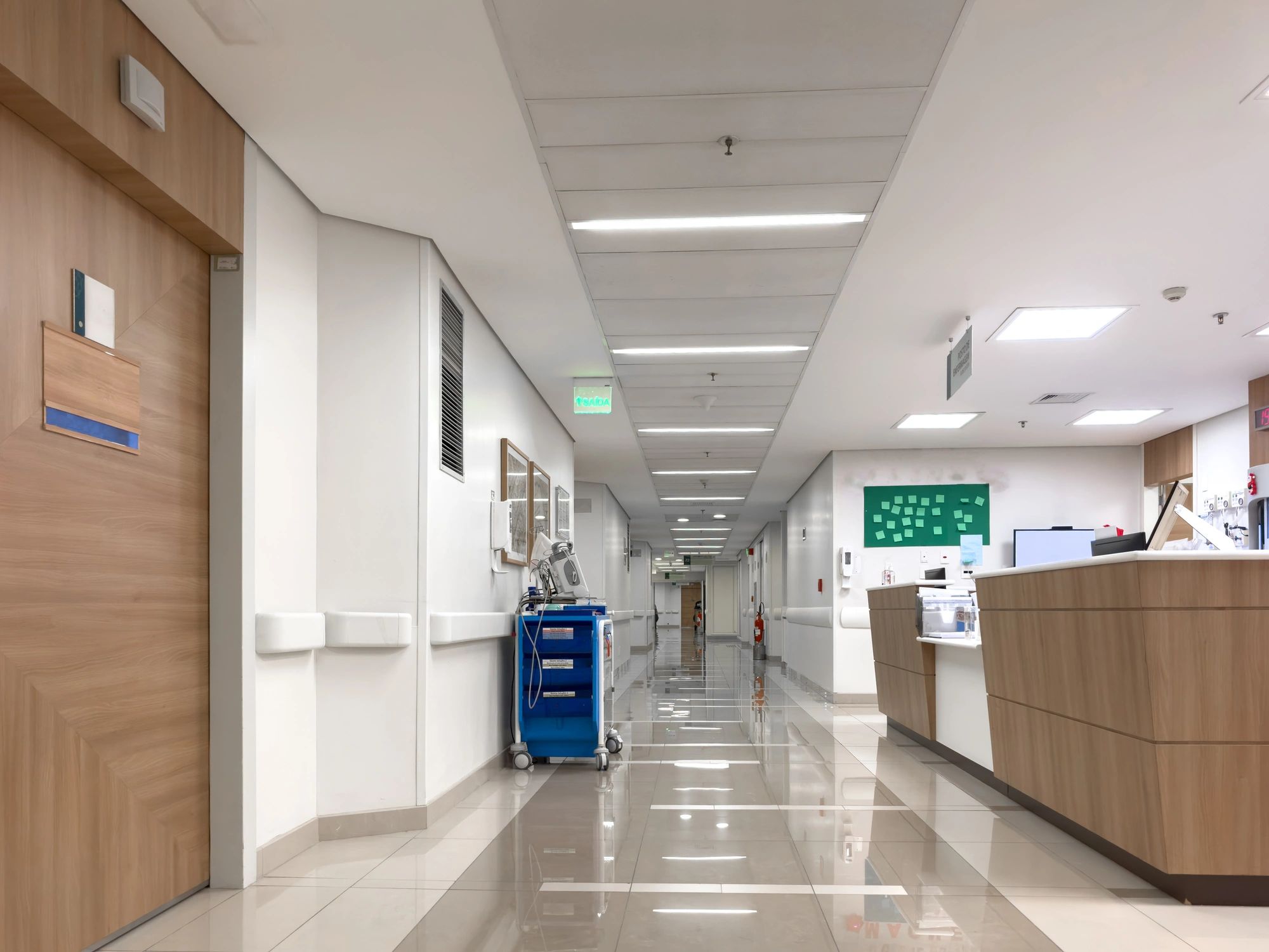 Hospital corridor representing safety and access control