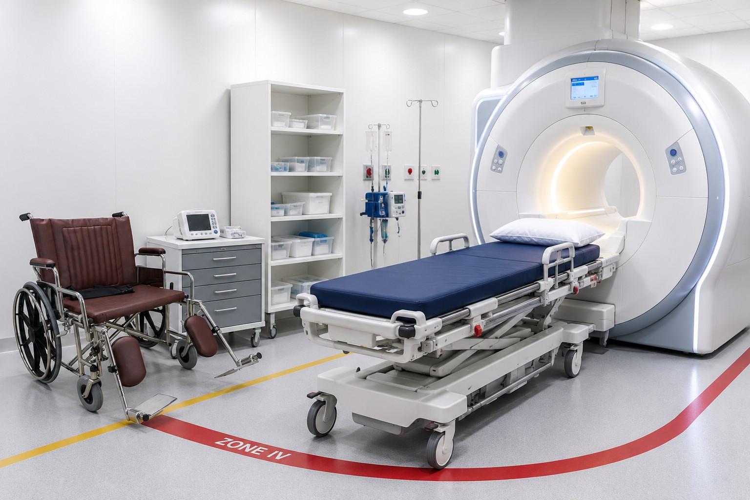 MRI hero image with MRI s wheelchair and stretcher
