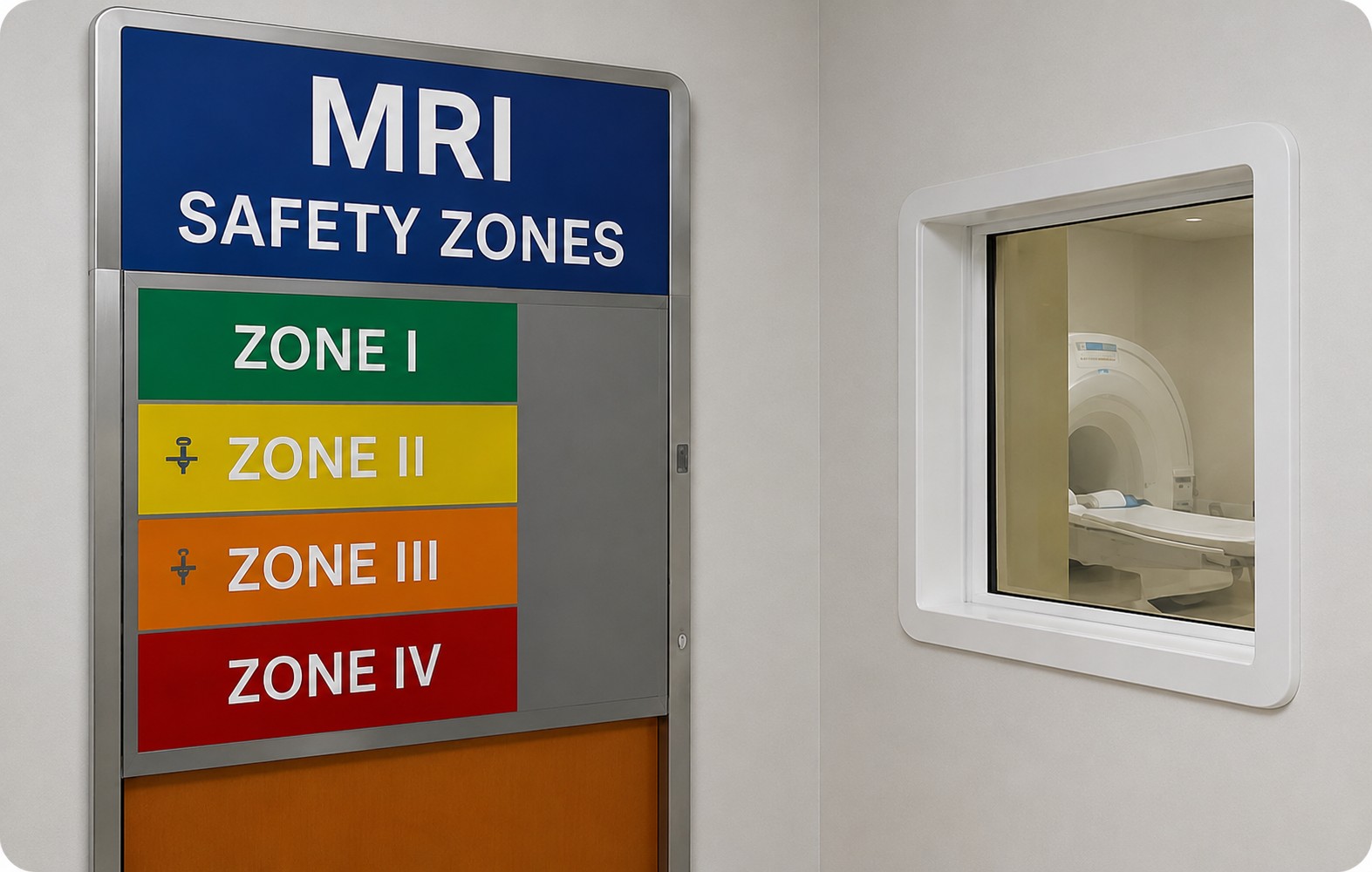 MRI equipment safety zones and MRI Safe equipment