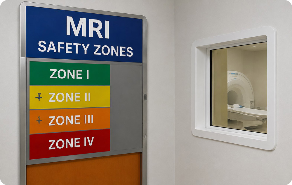 MRI equipment safety zones and MRI Safe equipment